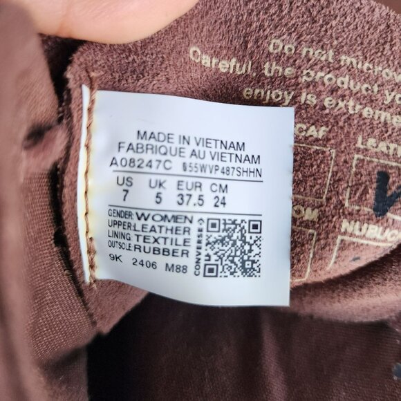 Converse Chuck 70 Wedge Square Platform Hi Leather 7.5 Women Shoes Brown A08247C - Picture 10 of 10